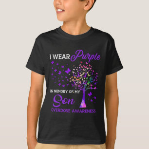 Tree I Wear Purple Memory Of Son Overdose Awarenes T-Shirt