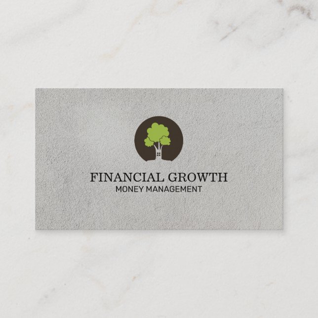 Tree Icon Financial Growth Business Card (Front)