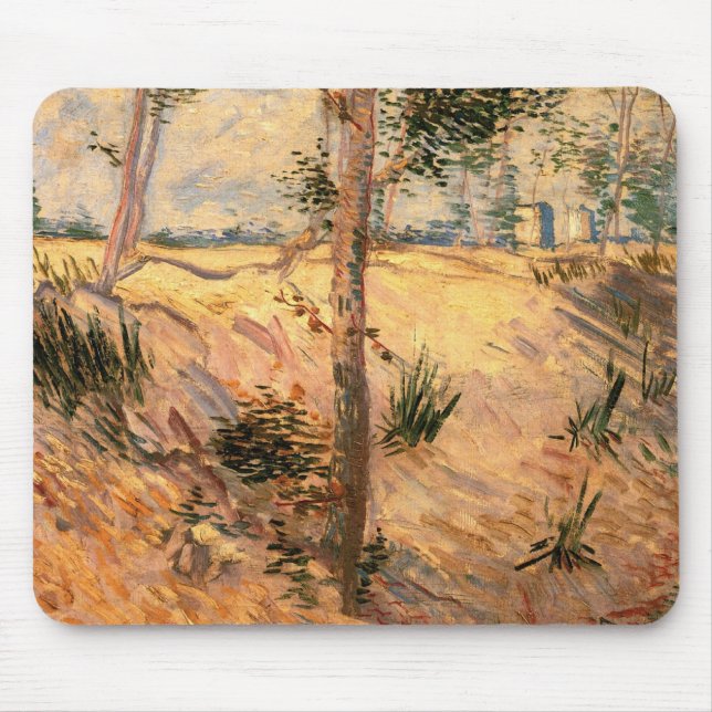 Tree in a Field on a Sunny Day by Vincent van Gogh Mouse Pad (Front)