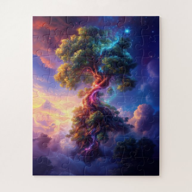 Tree in a psychedelic dreamscape 2 jigsaw puzzle (Vertical)