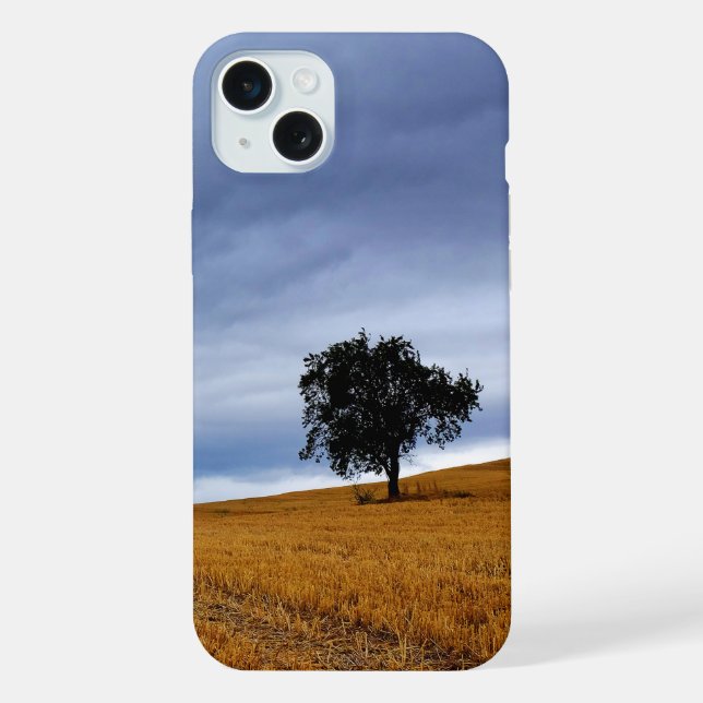 Tree in a wheat field iPhone case (Back)