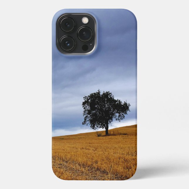Tree in a wheat field iPhone case (Back)
