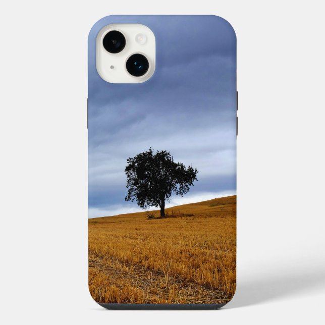 Tree in a wheat field iPhone case (Back)