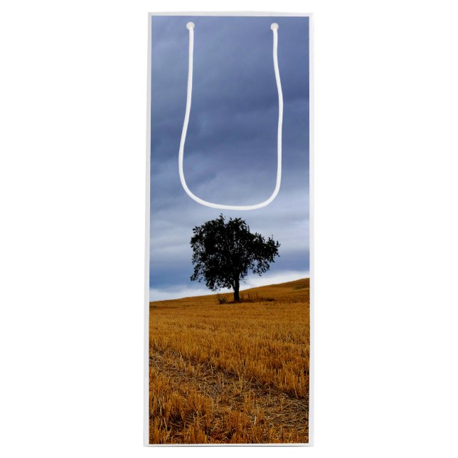 Tree in a wheat field wine gift bag (Front)