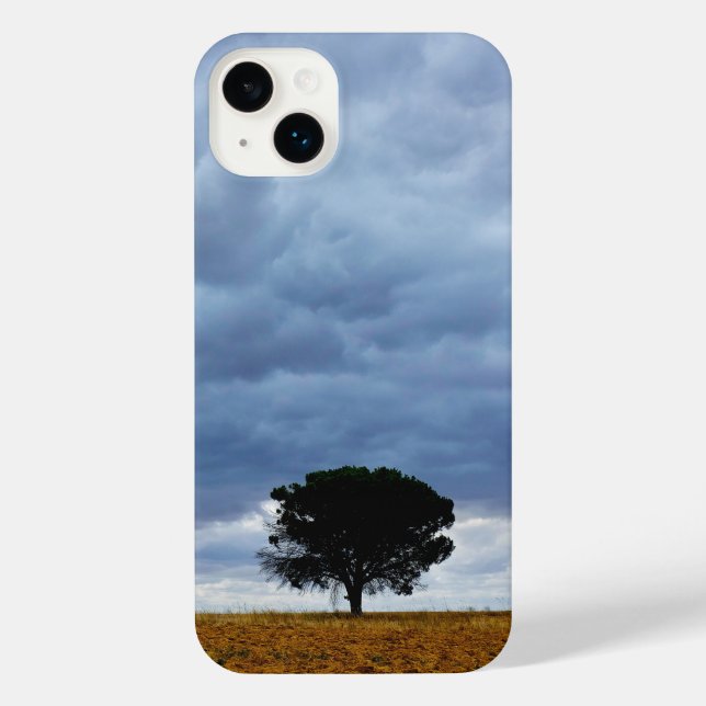 Tree in an empty field iPhone case (Back)
