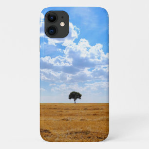Tree in an harvested wheat field  Case-Mate iPhone case
