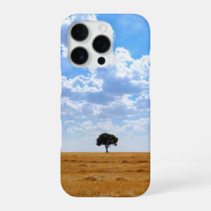Tree in an harvested wheat field  iPhone 16 pro case