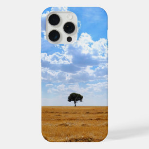 Tree in an harvested wheat field  iPhone 15 pro max case