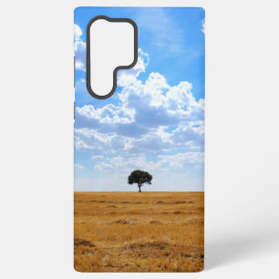 Tree in an harvested wheat field  samsung galaxy case
