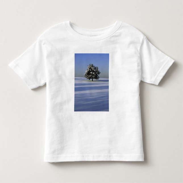 Tree in snow covered landscape toddler T-Shirt (Front)