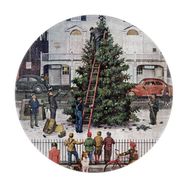 Tree in Town Square Cutting Board (Front)