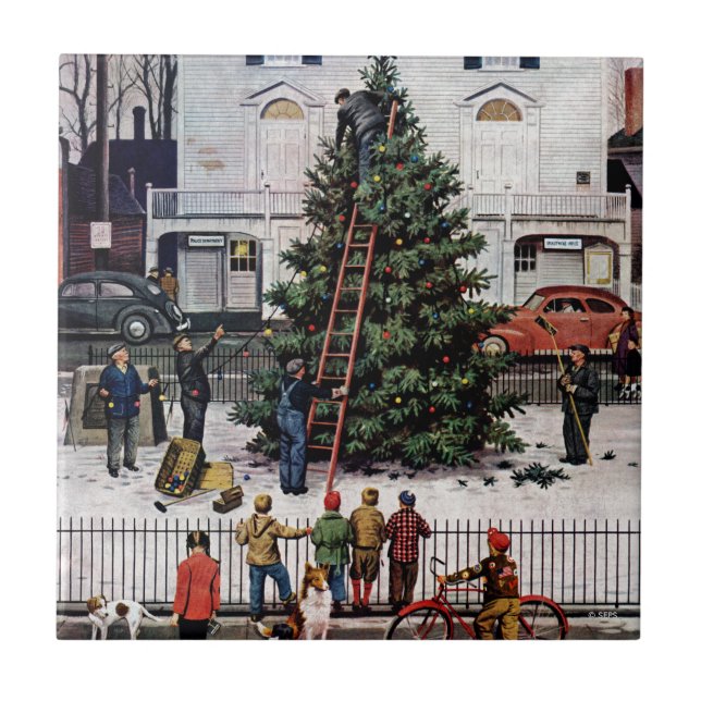 Tree in Town Square Tile (Front)