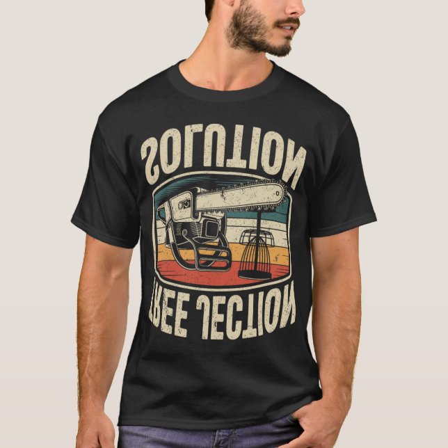 Tree-jection Solution Chainsaw Joke Disc Golf _2  T-Shirt (Front)