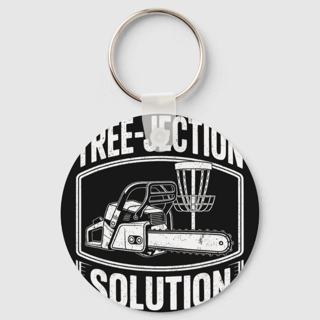 Tree-jection Solution Funny Disc Golf _1  Key Ring (Front)