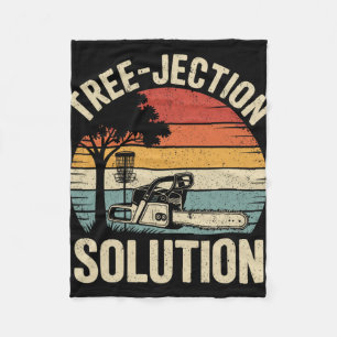 Tree-jection Solution Funny Disc Golf _2  Fleece Blanket
