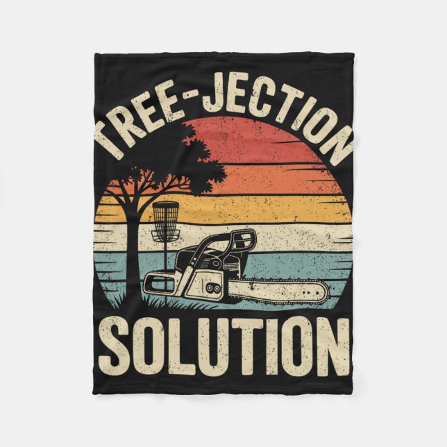 Tree-jection Solution Funny Disc Golf _2  Fleece Blanket (Front)