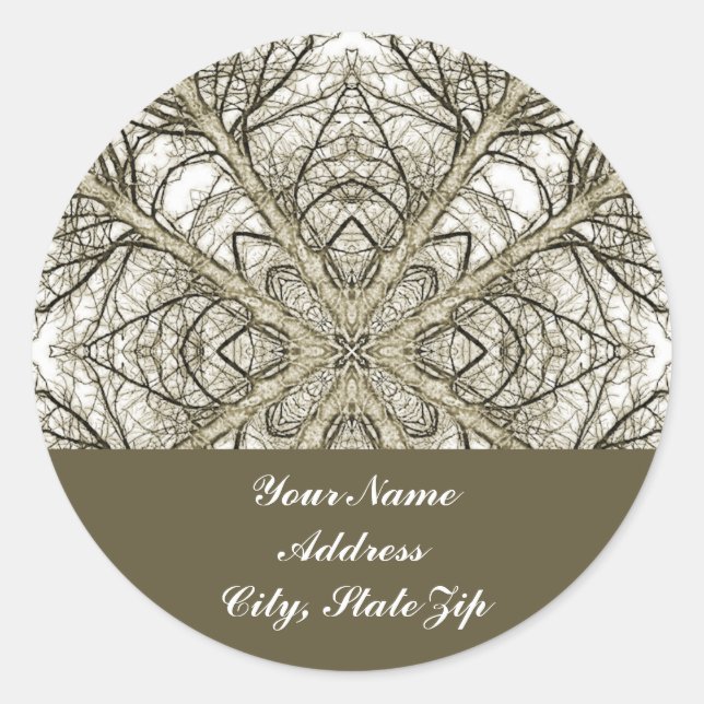 Tree Kaleidoscope Address Sticker (Front)