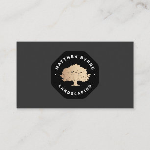 Tree Landscaper Landscaping  Emblem  Black  Business Card