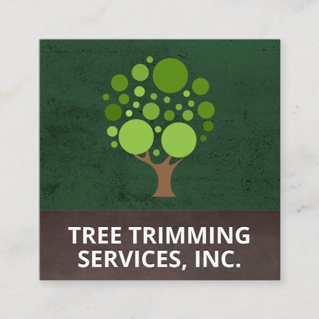 Tree | Landscaping Square Business Card (Front)