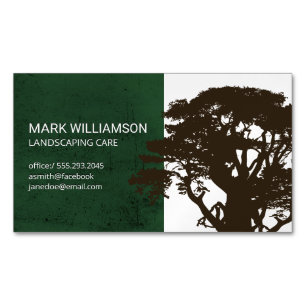 Tree   Lawn Care and Landscaping Magnetic Business Card