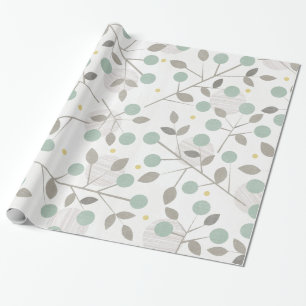 Tree Leaf Twig Christmas XMAS Wrapping Paper