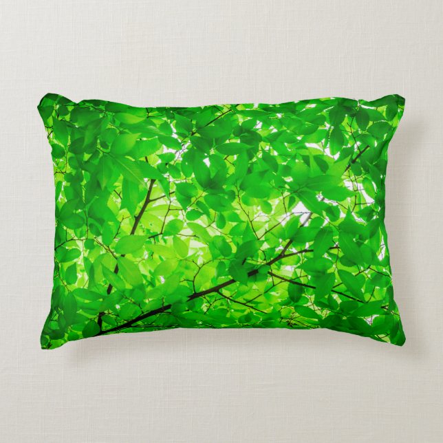 Tree leaf twig texture pattern decorative cushion (Front)