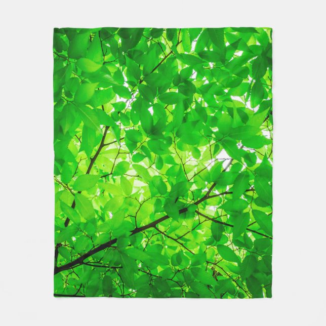 Tree leaf twig texture pattern fleece blanket (Front)