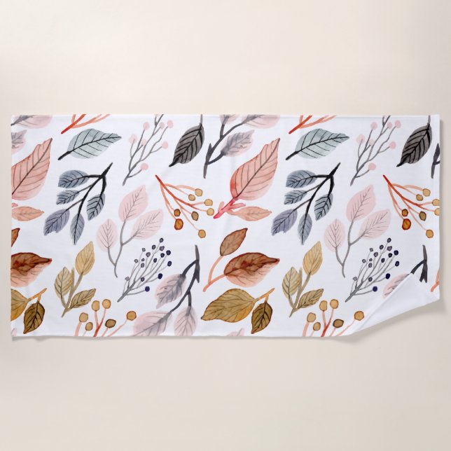tree leaves beach towel (Front)