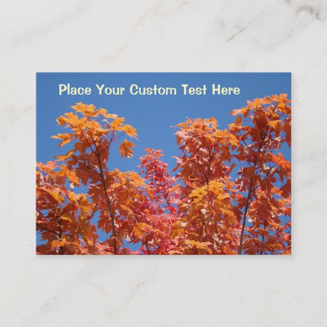Tree Leaves Blue Sky Business Cards custom nature (Front)