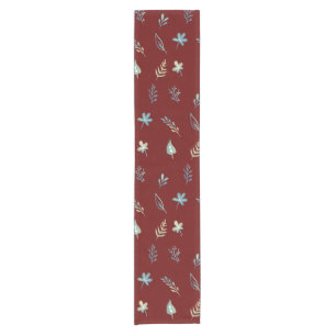 tree leaves botanic elegant simple Blue watercolor Short Table Runner