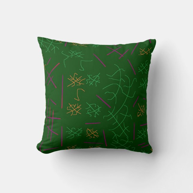 Tree leaves green art inspired design calm cushion (Front)