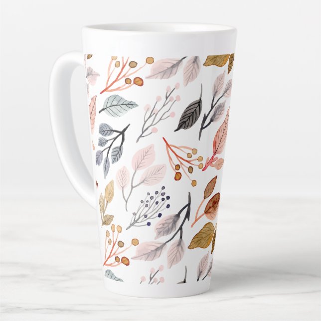 tree leaves latte mug (Left Angle)