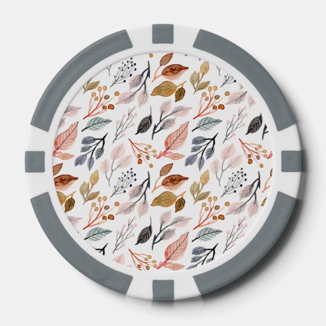 tree leaves poker chips (Front)