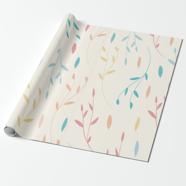 tree leaves wrapping paper (Unrolled)