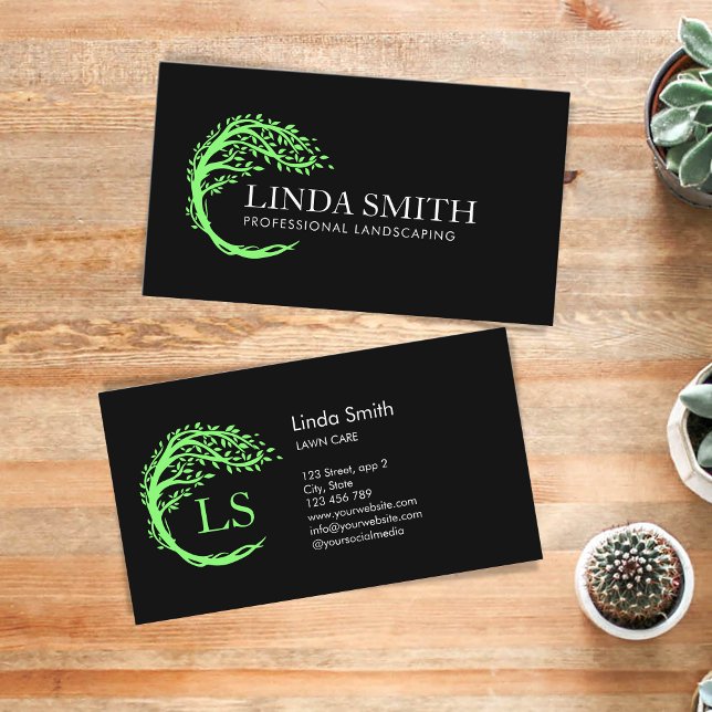 Tree Life Coach Therapist Lawn Care Landscaping Business Card (Creator Uploaded)