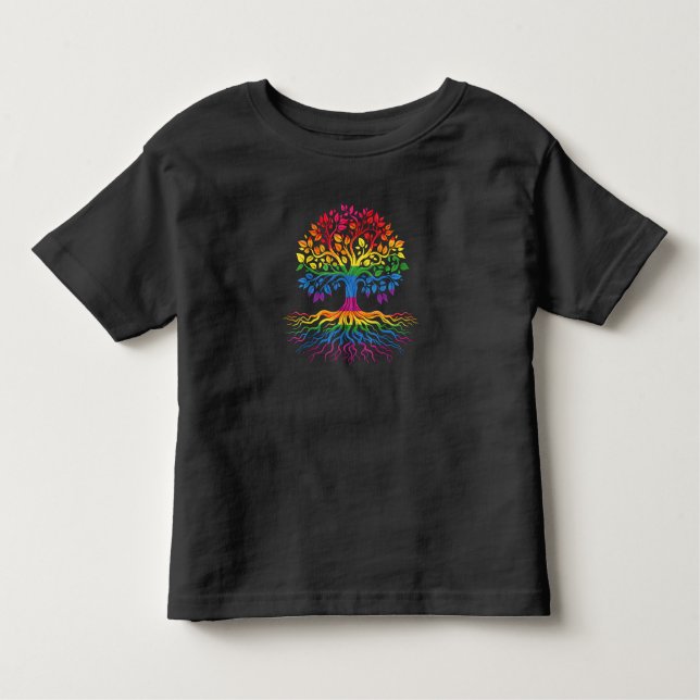 Tree Life Rainbow LGBT Flag Gay Pride  Toddler T-Shirt (Front)