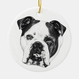 Tree-Light Bulldog Ornament