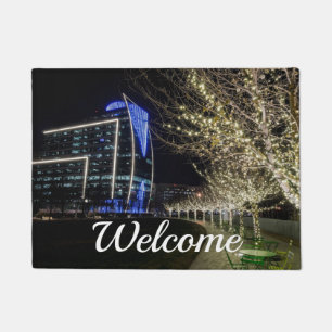 Tree Lights At Klyde Warren Park Welcome Doormat