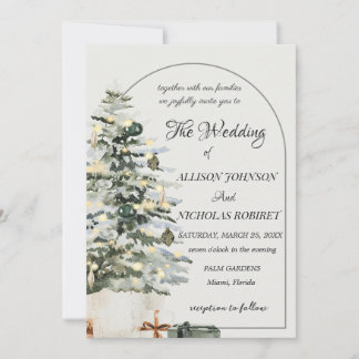 tree lights winter christmas wedding Invitation. Invitation