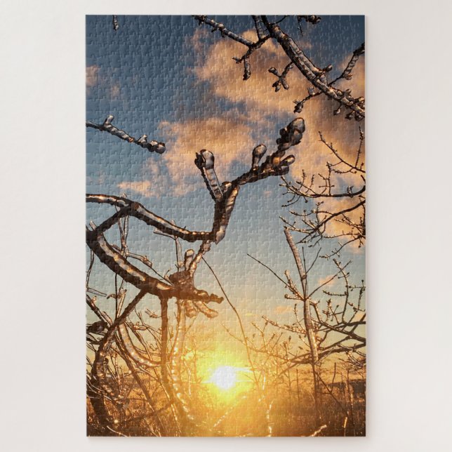 tree limb icicles jigsaw puzzle (Vertical)