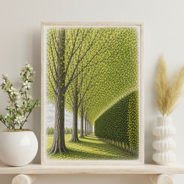 Tree Lined Pathway | Botanical Landscape Art Poster (Creator Uploaded)