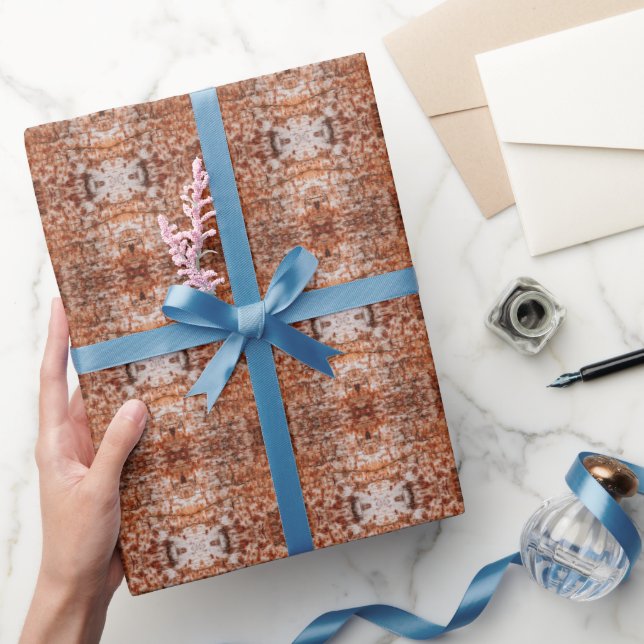 Tree Log Cutaway Photo Mixed Media Repeat Pattern Wrapping Paper (Gifting)