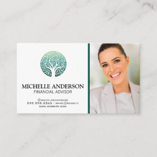 Tree Logo Business Woman Business Card