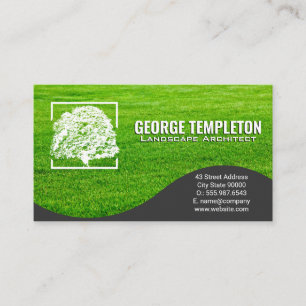 Tree Logo   Cut Grass Business Card