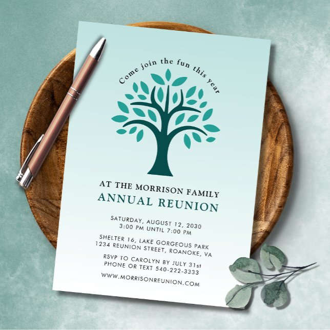 Tree Logo Family Reunion Annual Get Together Invitation (Tree Logo Family Reunion Annual Get Together Invitation)