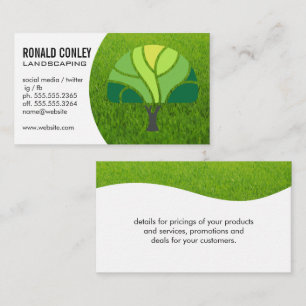 Tree Logo   Lawn Business Card