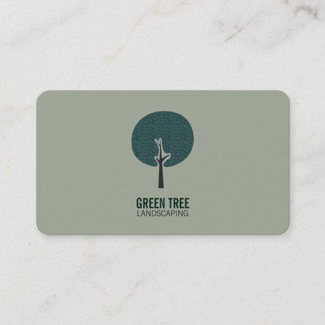 Tree Logo (natural green) Business Card (Front)