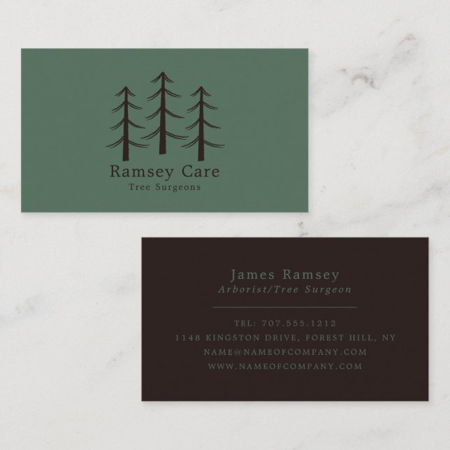 Tree Logo - Tree Surgeon - Arborist Business Card (Front/Back)