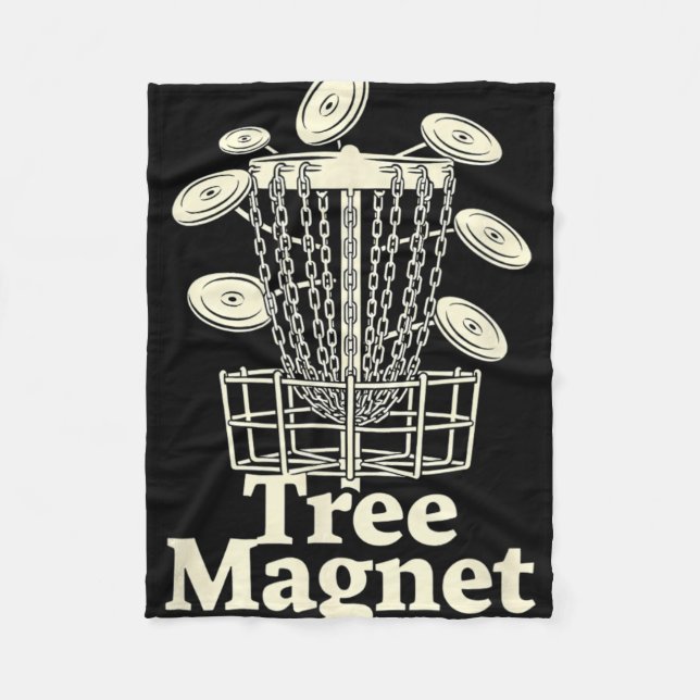 Tree Magnet Disc Golf Humour  Fleece Blanket (Front)