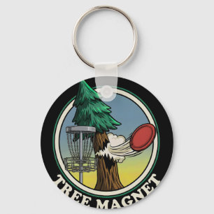 Tree Magnet Funny Disc Golf Player Humour Key Ring
